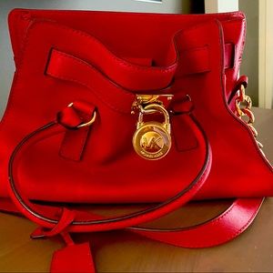 Michael Kors red satchel purse